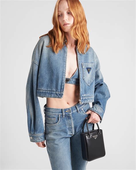 veste en jean prada|Prada cropped organic jacket.